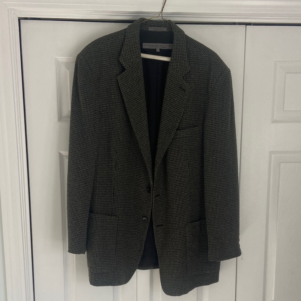 Structure Black and Gray Checkered Blazer